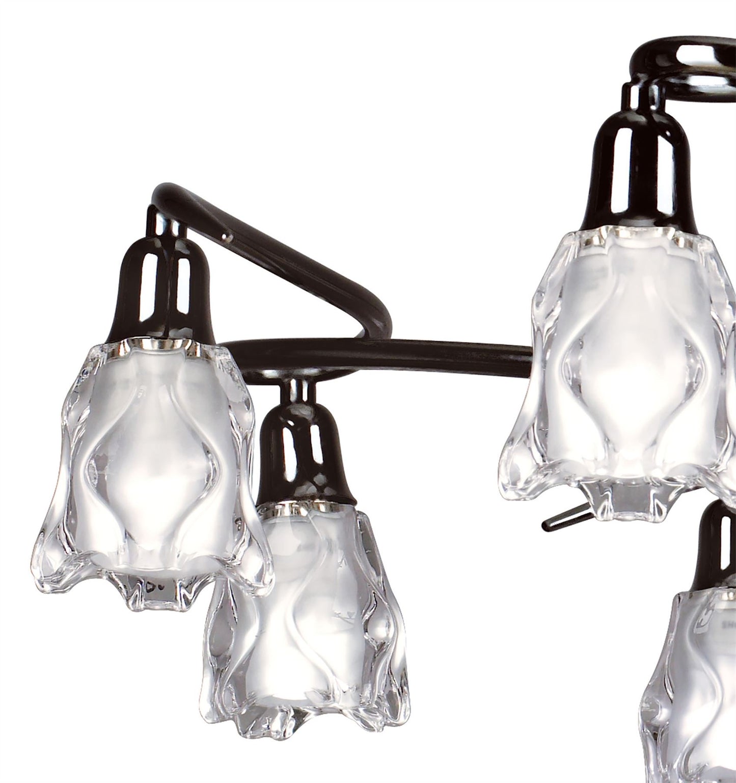Mantra Amel 75cm Telescopic 8 Light L1/SGU10, Black Chrome, CFL Lamps INCLUDED