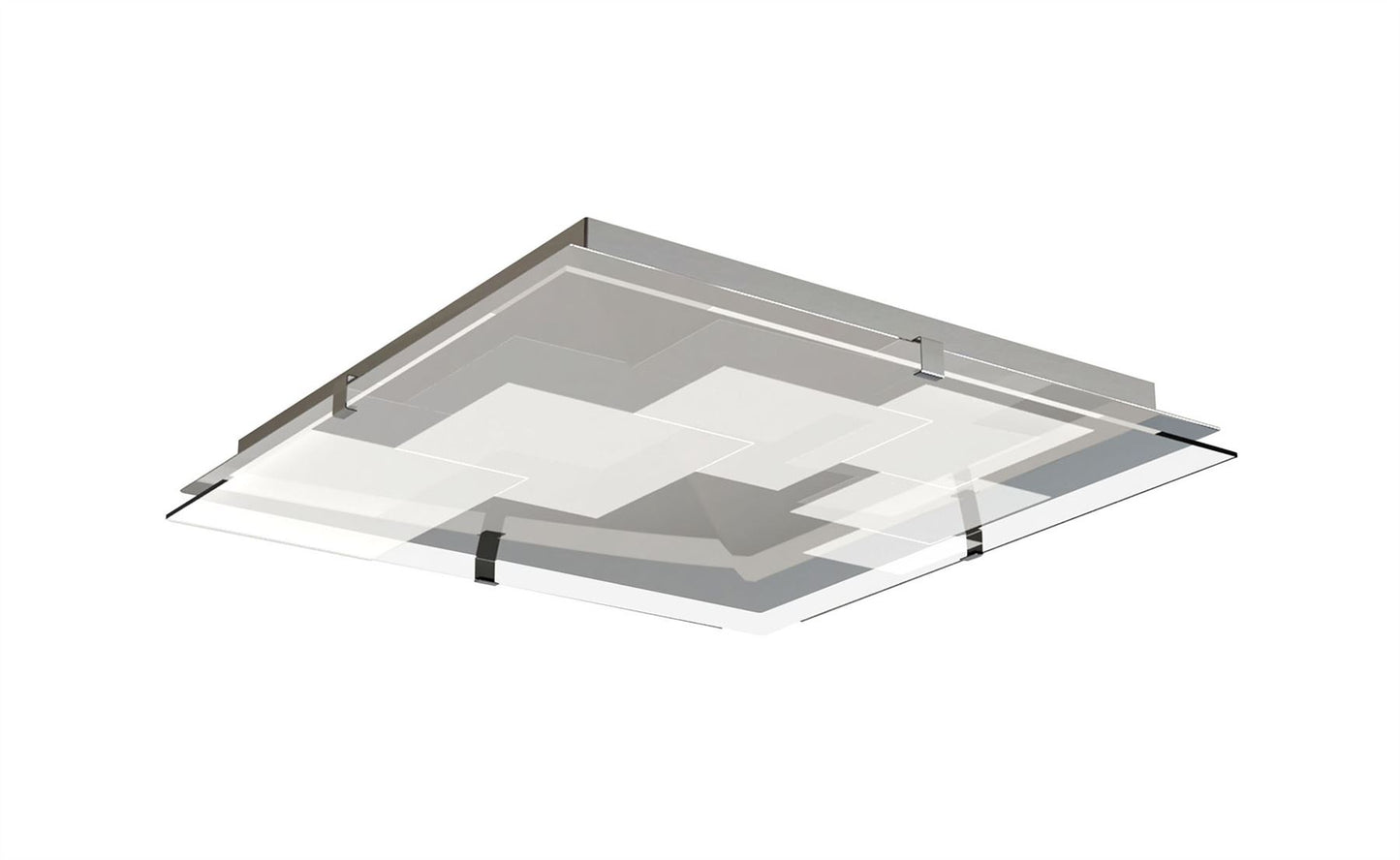 Mantra Fusion Jersey Ceiling 20W LED Square 3000K, 1800lm, Polished Chrome/Opal White Glass, 3yrs Warranty Ceiling