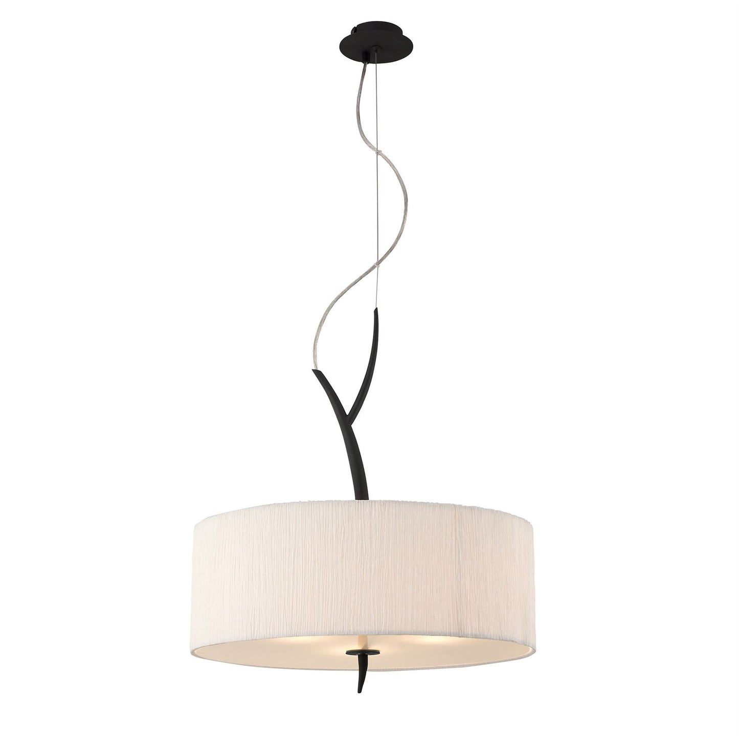 Mantra M1153 Eve Pendant 3 Light E27, Anthracite with White Round Shade
