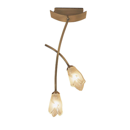 Mantra Pietra Ceiling 2 Light G9, Antique Brass