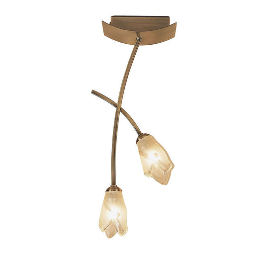 Mantra Pietra Ceiling 2 Light G9, Antique Brass
