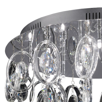 Diyas Solana 59cm  18 Light G4 Polished Chrome/Crystal, NOT LED/CFL Compatible Ceiling Light Fitting