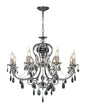 Diyas Luna 77cm Crystal  8 Light E14 Black Chrome/Crystal Ceiling Light Fitting
