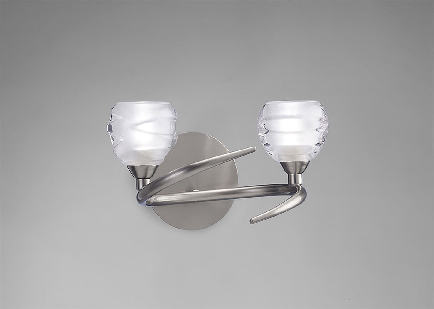 Mantra M1815/S Loop Wall Light Switched 2 Light G9 ECO, Satin Nickel - M1815/S
