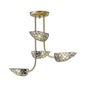 Diyas Ashton Semi  4 Light G9 Antique Brass/Crystal Ceiling Light Fitting