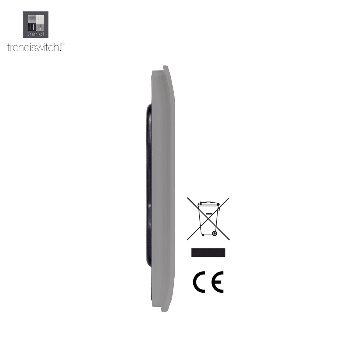 Trendi 2 Gang Artistic Modern Glossy Tactile Double Blanking Plate Light Grey