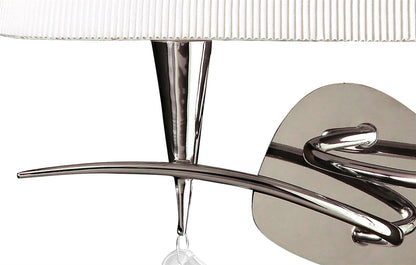 Mantra Mara Wall Light Switched 2 Light E14, Polished Chrome with Ivory White Shade