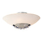 Diyas Amada 45cm Flush  6 Light G9, Polished Chrome/Opal White Glass Ceiling Light Fitting