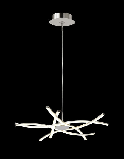 Mantra M5912 Aire LED Pendant 69cm Round 42W 3000K, 3700lm, Dimmable Silver/Frosted Acrylic/Polished Chrome, 3yrs Warranty