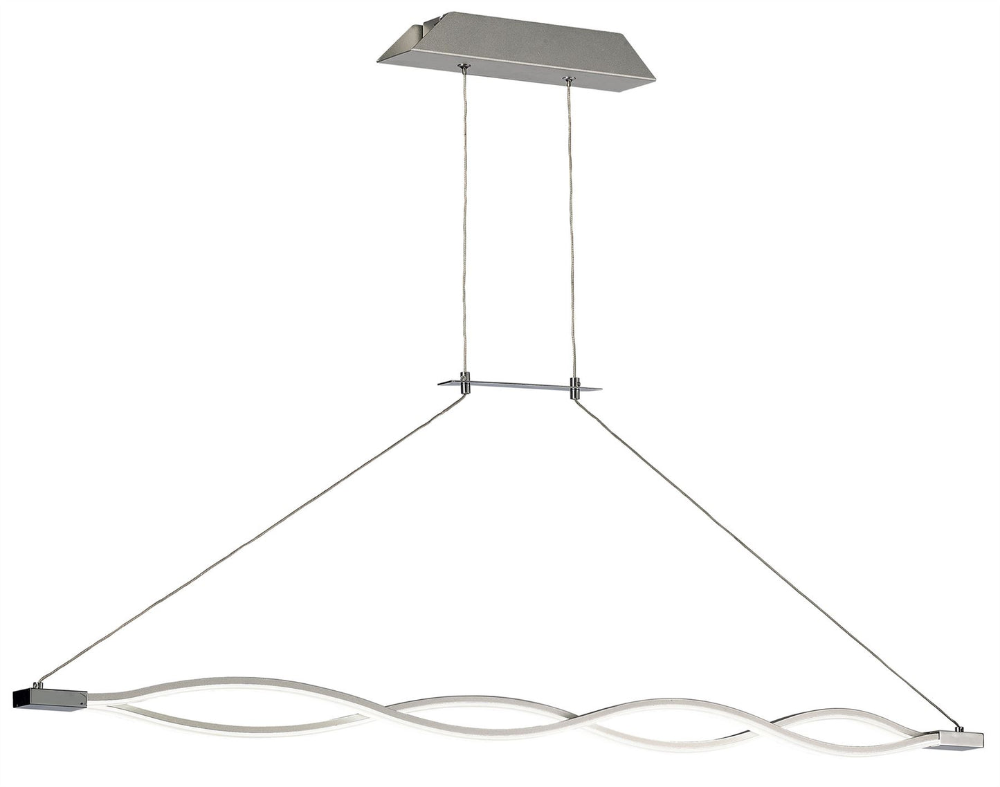 Mantra M5815 Sahara XL Linear Pendant 42W LED 3000K, 3400lm, Dimmable Silver, Frosted Acrylic, Polished Chrome, 3yrs Warranty