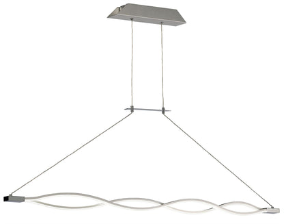 Mantra M5815 Sahara XL Linear Pendant 42W LED 3000K, 3400lm, Dimmable Silver, Frosted Acrylic, Polished Chrome, 3yrs Warranty