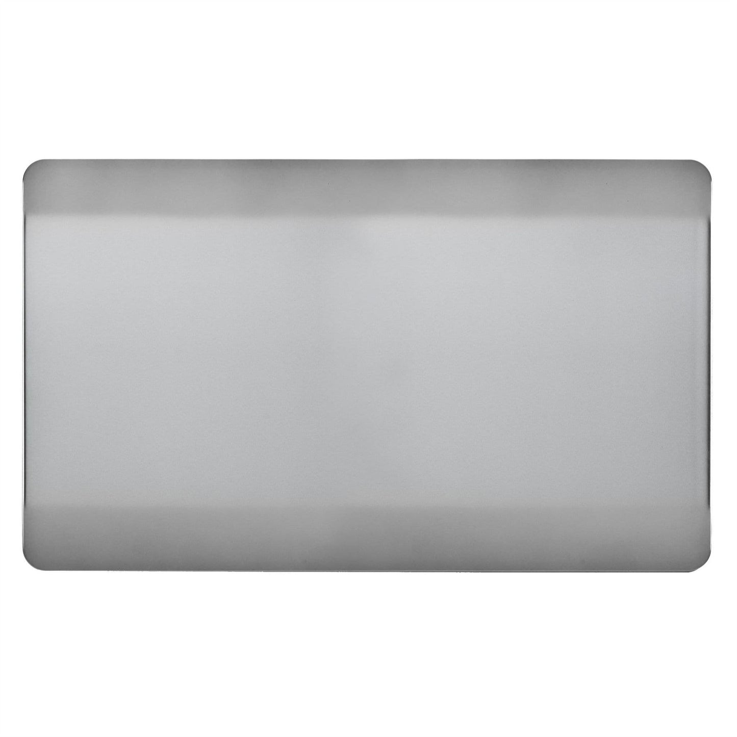 Trendi 2 Gang Artistic Modern Glossy Tactile Double Blanking Plate Stainless Steel