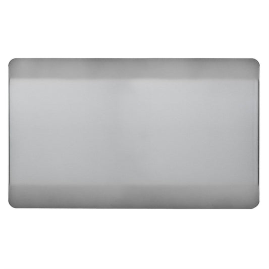 Trendi 2 Gang Artistic Modern Glossy Tactile Double Blanking Plate Stainless Steel