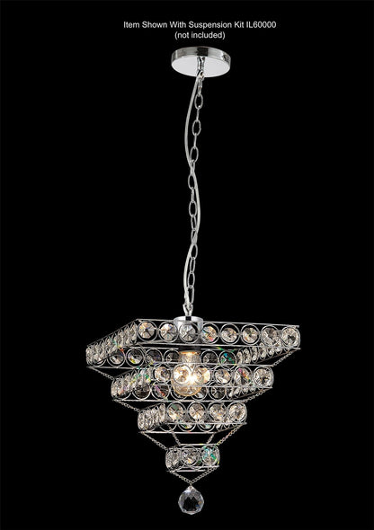 Diyas Kudo Crystal Pyramid Non-Electric SHADE ONLY Polished Chrome/Crystal