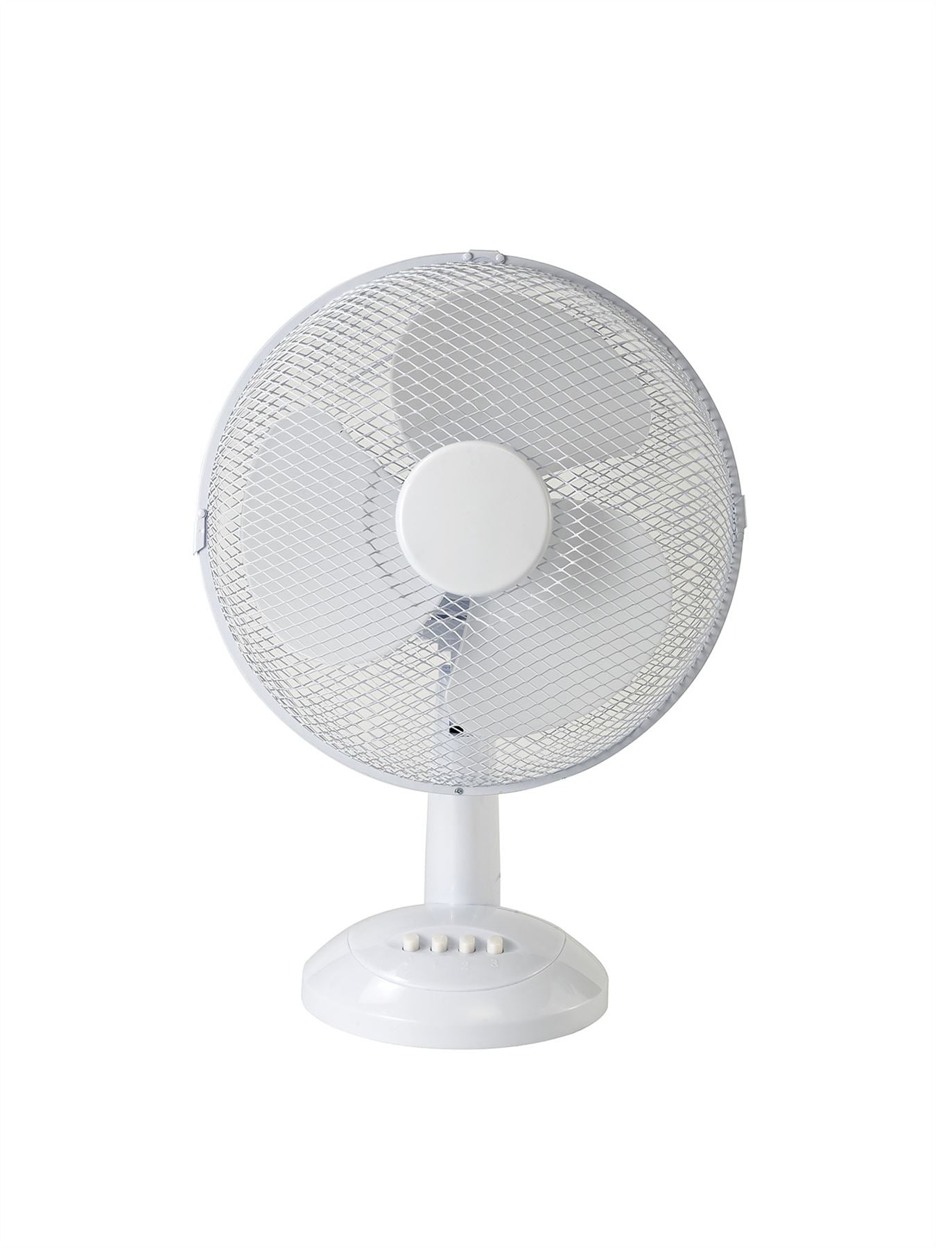 Airo 40W 12 Inch 3 Speed Oscillating Desk Fan in White