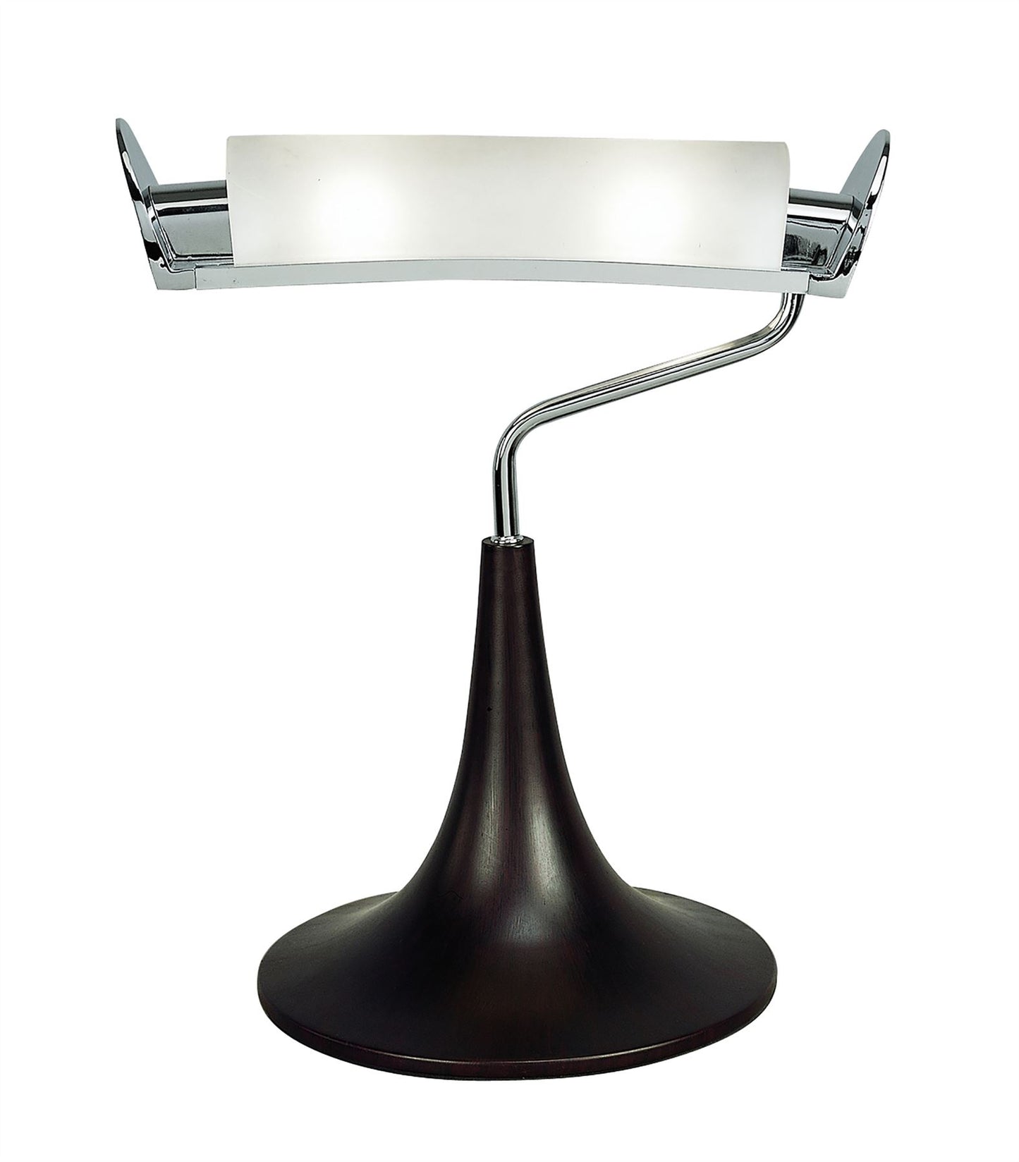 Mantra Zira Table Lamp 2 Light G9, Polished Chrome/Frosted White Glass/Wenge