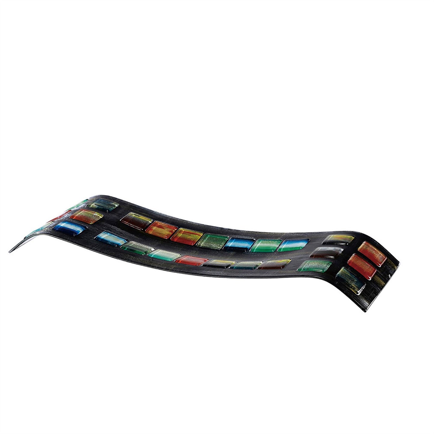 Diyas Home (DH) Orion Glass Art Platter Black/Multi-Colour Art
