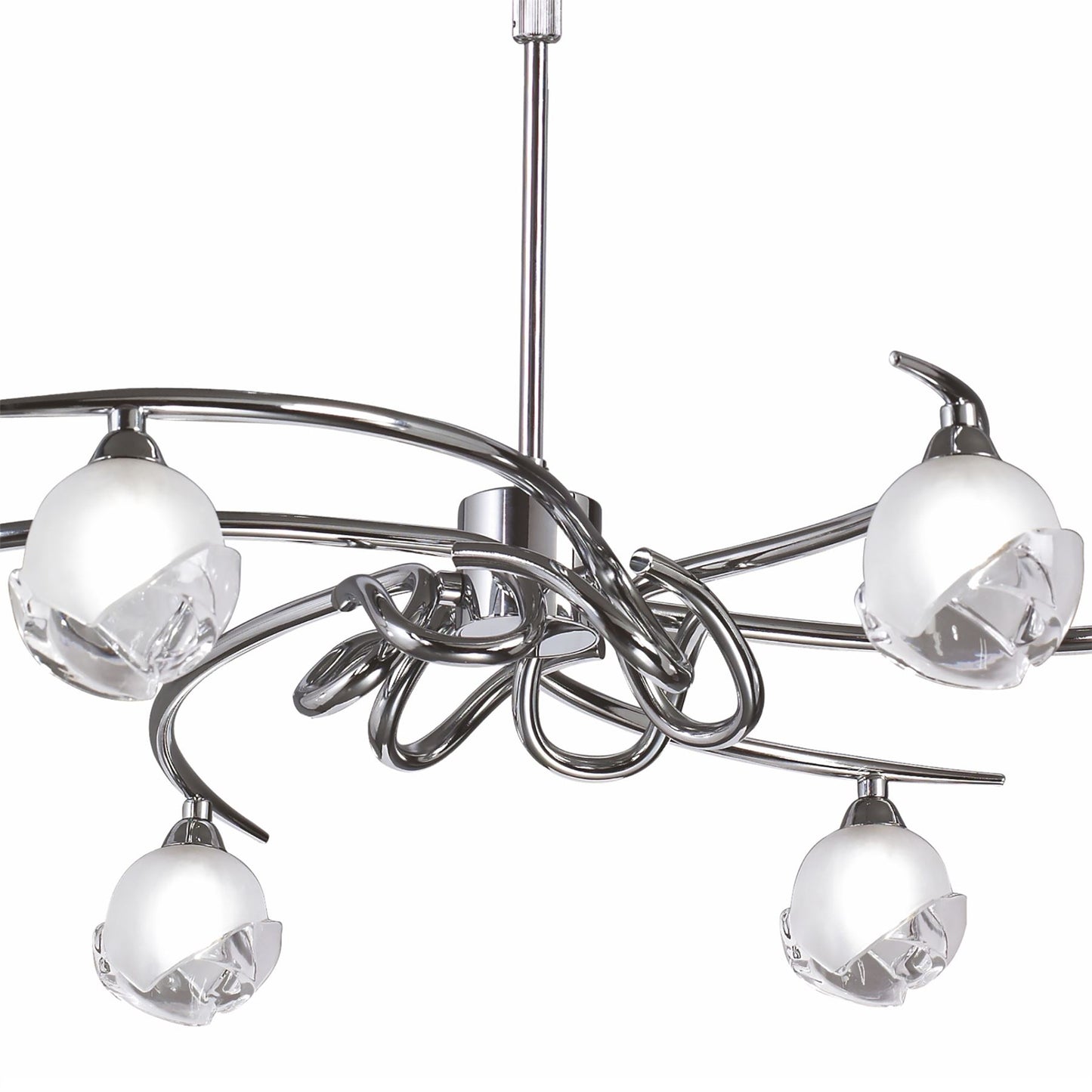 Mantra Fragma 69cm Telescopic Convertible To Semi Flush 6 Light G9, Black Chrome