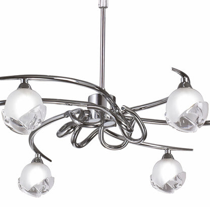 Mantra Fragma 69cm Telescopic Convertible To Semi Flush 6 Light G9, Black Chrome