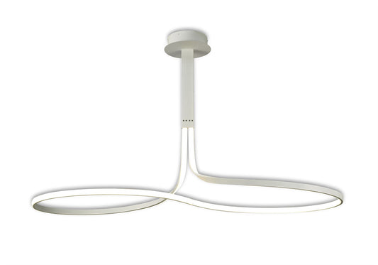 Mantra Nur XL Nur Blanco XL Rectangular Semi Flush 50W LED 4000K, 3900lm, Dimmable, White/Frosted Acrylic, 3yrs Warranty Ceiling