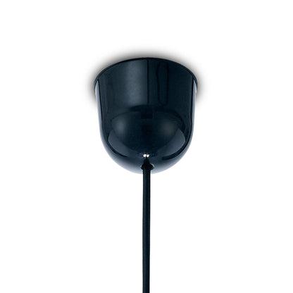 Deco Dako Black Pendant 1 Light E27 with 350 x 250mm Metallic Gun Metal Finish Cylinder Shade, c/w Ceiling Bracket