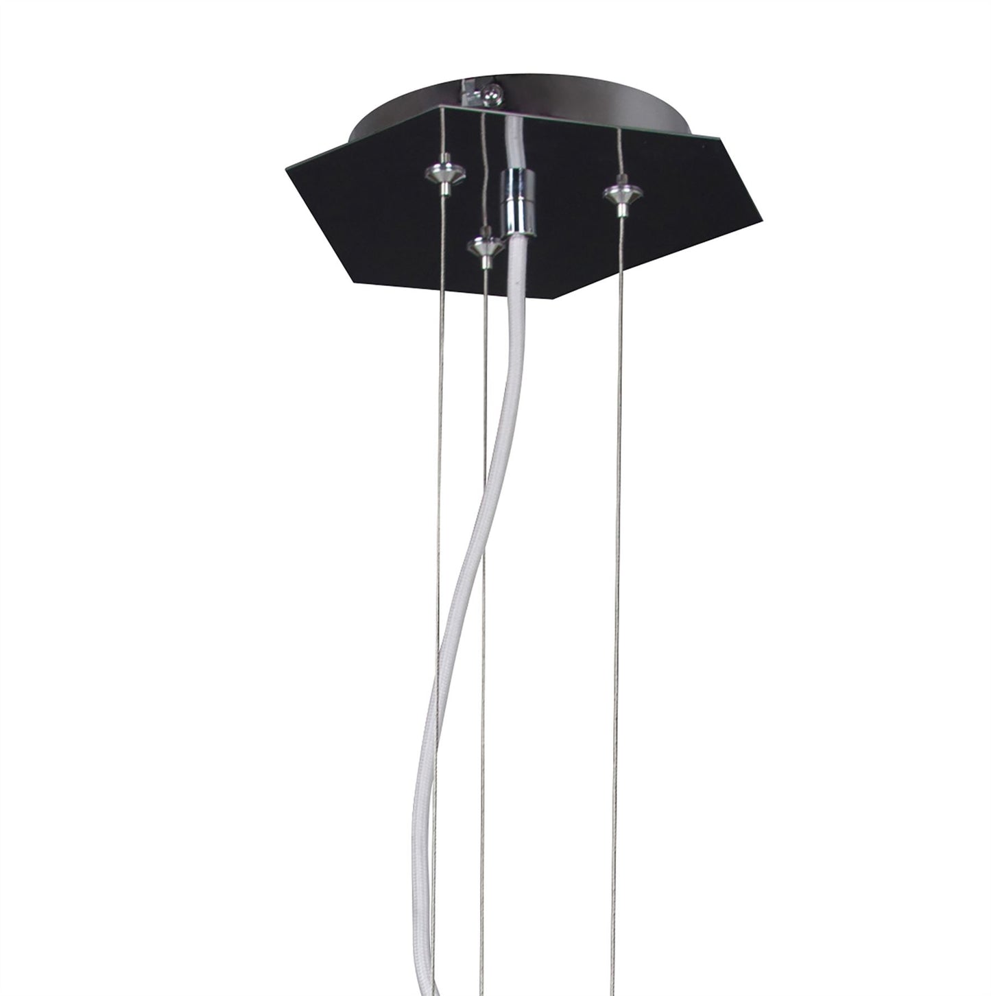 Mantra M3730 Facette Pendant 1 Light E27, Gloss White/Polished Chrome