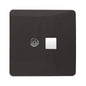 Trendi Switch 2 Gang TV Co-Axial & RJ45 Cat 6 Modern Designer PC Ethernet Sockets in Dark Brown