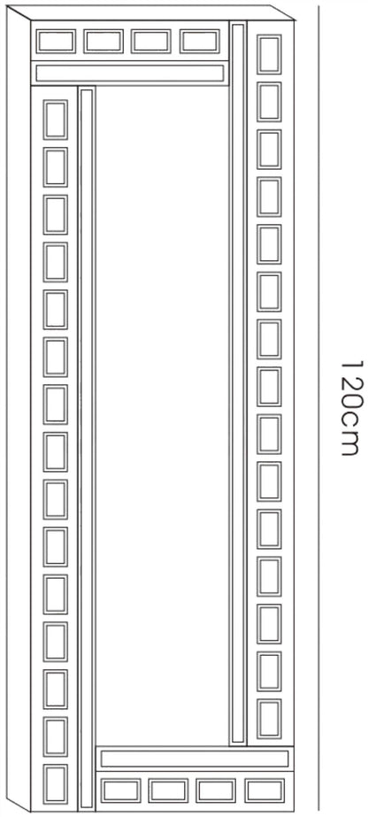 Diyas Home Nyah 120cm x 40cm Black Edged Rectangular Cut Detailed Mirror (Can Only Be Shipped On A Pallet, Additional Charges May Apply.) Mirrors