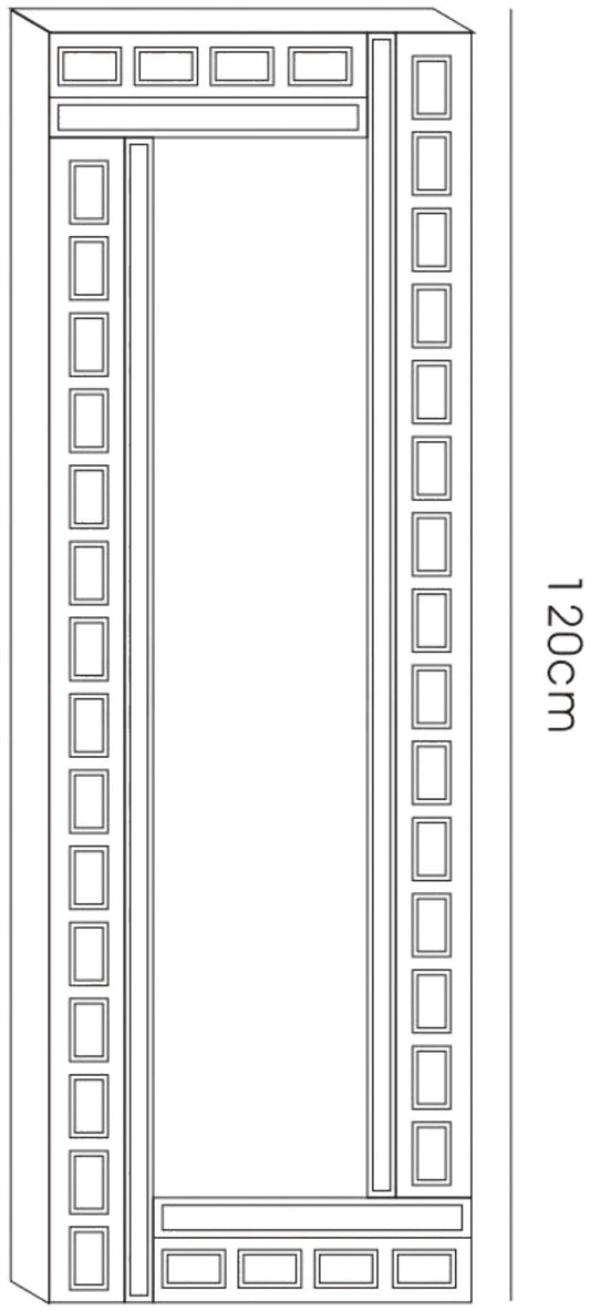 Diyas Home Nyah 120cm x 40cm Black Edged Rectangular Cut Detailed Mirror (Can Only Be Shipped On A Pallet, Additional Charges May Apply.) Mirrors