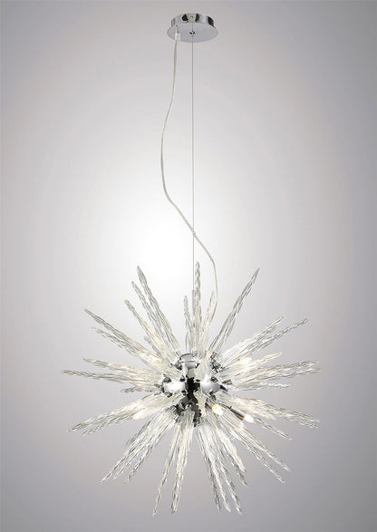 Diyas Tropez 60cm  8 Light G9 Polished Chrome/Glass Ceiling Pendant Light Fitting