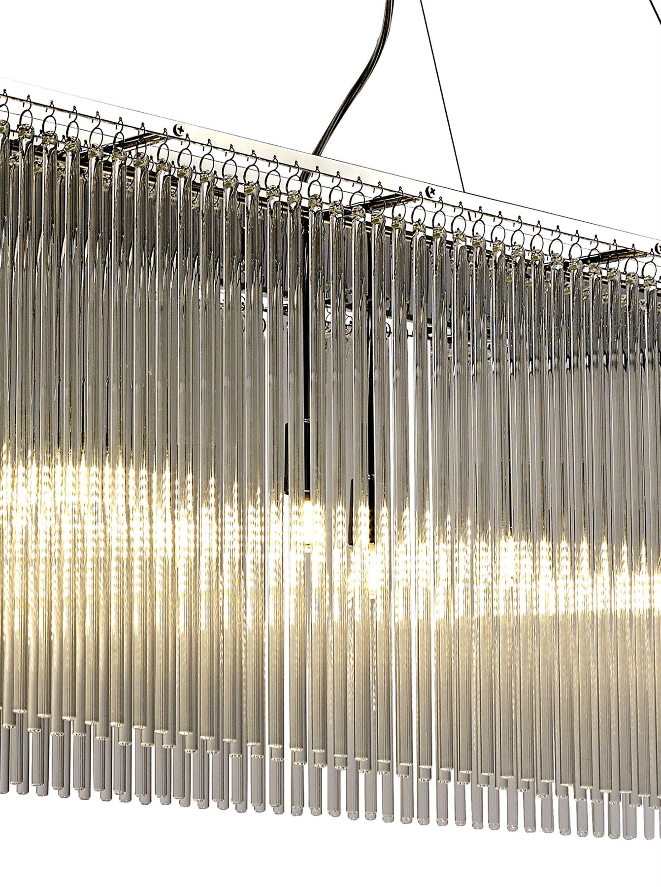 Diyas Zanthe  Linear 10 Light G9 Polished Chrome/Clear Glass Ceiling Pendant Light Fitting