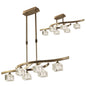 Mantra Cuadrax Rectangular Telescopic Semi Flush 6 Light G9, Antique Brass