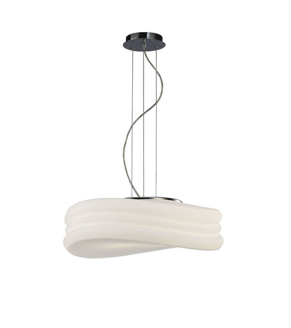 Mantra M3620 Mediterraneo Pendant 3 Light E27 Large, Polished Chrome/Frosted White Glass