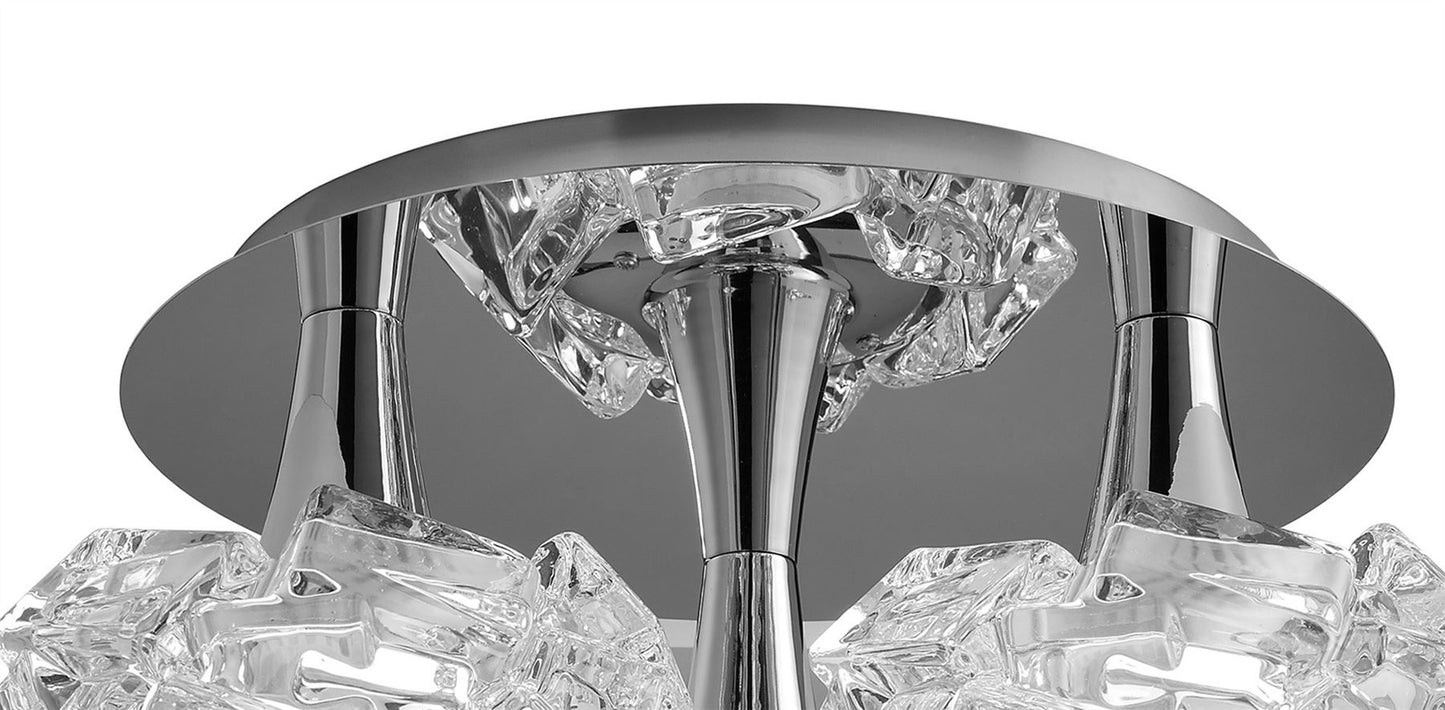 Mantra M3965 Artic Ceiling 3 Light E27 Round Large, Polished Chrome