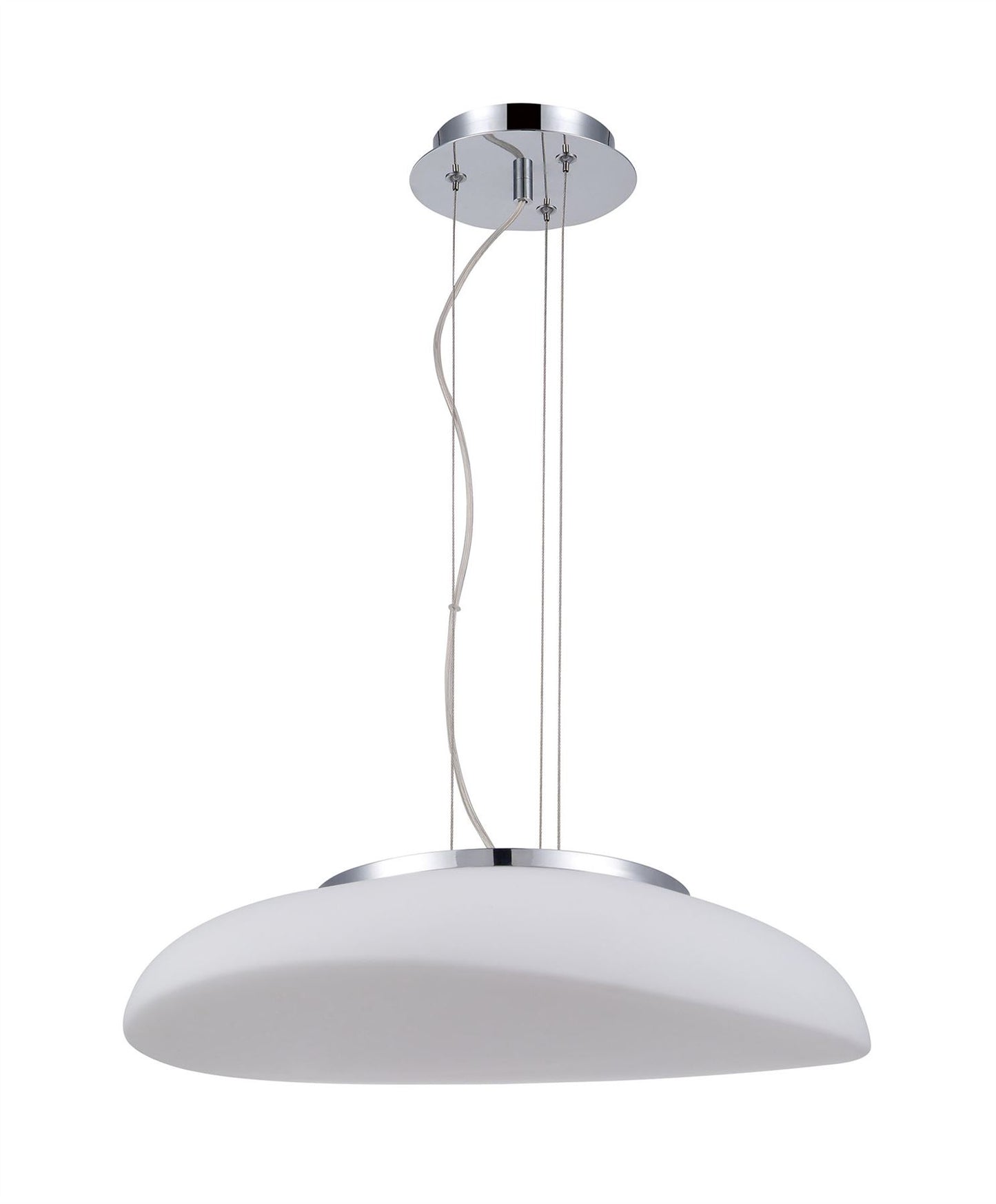 Mantra M4891 Opal Oval Pendant 4 Light E27, Polished Chrome/Frosted White Glass