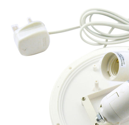 Mantra Huevo E27 Plate 2 Light CFL Indoor with Foot Switch, White