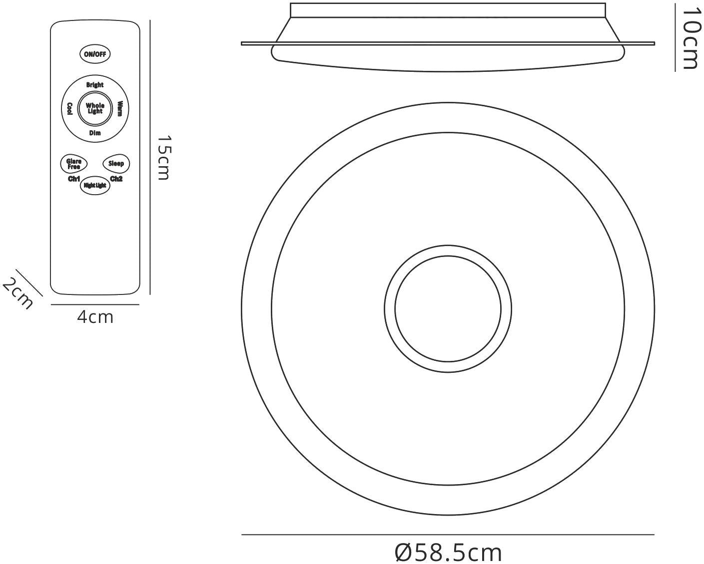 Mantra Fusion M3694 Maldivas 40W Tuneable White 3000K-6000K, 2800lm, Dimmable Flush Ceiling Light with Remote Control