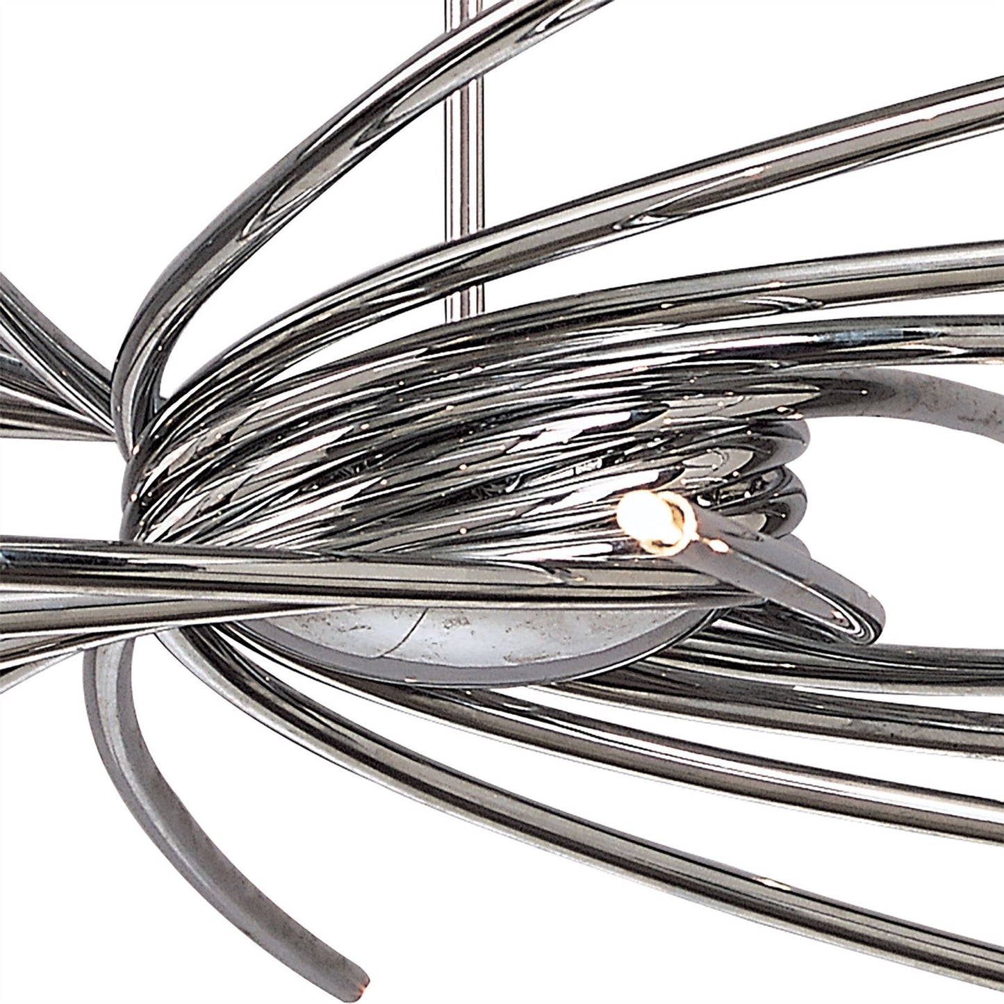 Mantra Aire 66cm Telescopic Pendant 20 Light G4 Curved Arms, Polished Chrome, NOT LED/CFL Compatible