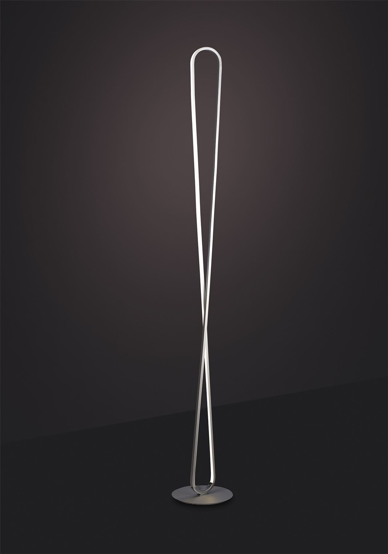 Mantra M5987 Bucle Floor Lamp 50W LED 3000K, 4300lm, Dimmable, White/Frosted Acrylic, 3yrs Warranty