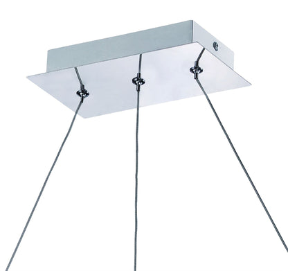 Mantra Fusion Thea Linear Pendant 3 Light 21W LED 3000K, 1890lm, Satin Aluminium, Frosted Acrylic, 3yrs Warranty