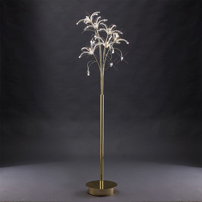 Diyas Kenzo Floor Lamp 6 Light G4 French Gold/Crystal, NOT LED/CFL Compatible