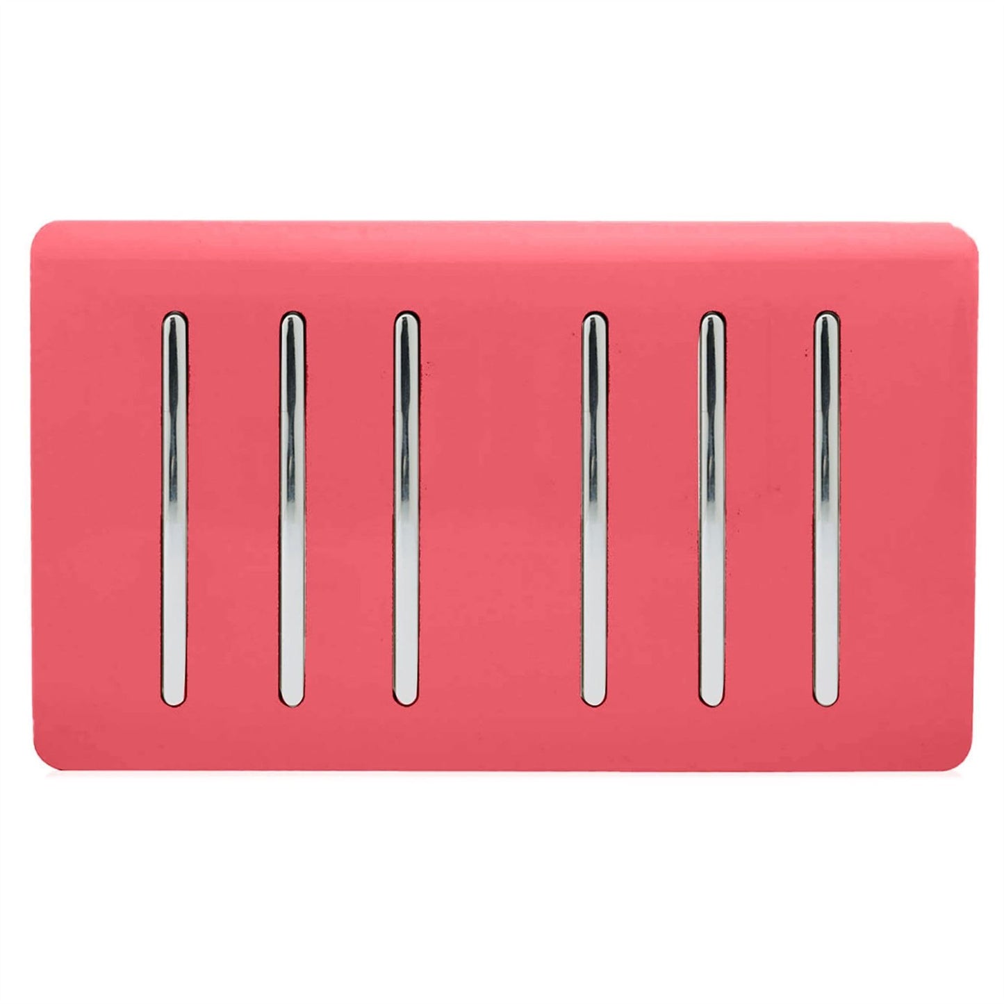 Trendi Artistic Modern Glossy 6 Gang 2 Way Rocker Double Plate Tactile Light Switch Strawberry
