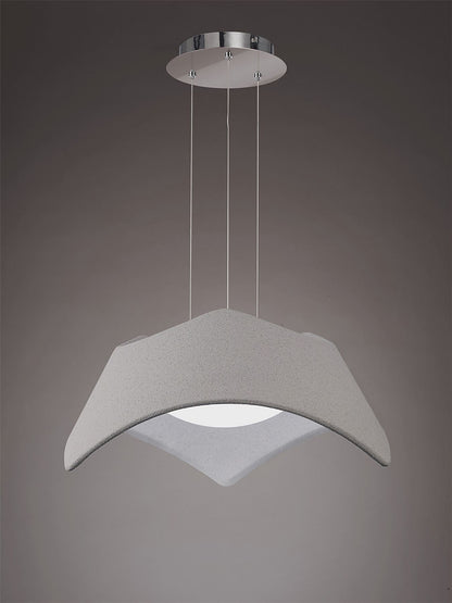 Mantra M4815 Maui Pendant 3 Light E27, Cement Effect/Polished Chrome