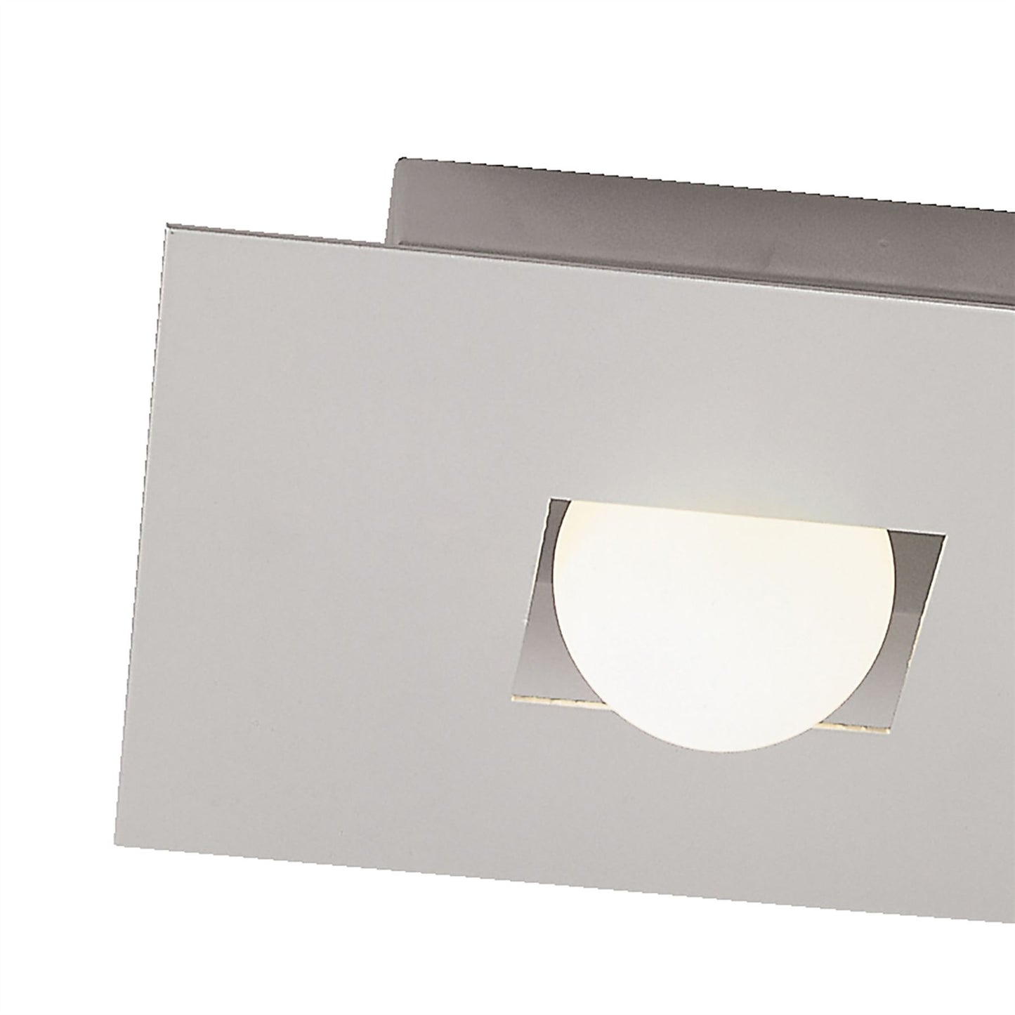 Mantra Cocoon Rectangular Flush Ceiling 2 Light G9, Silver/Frosted White Glass