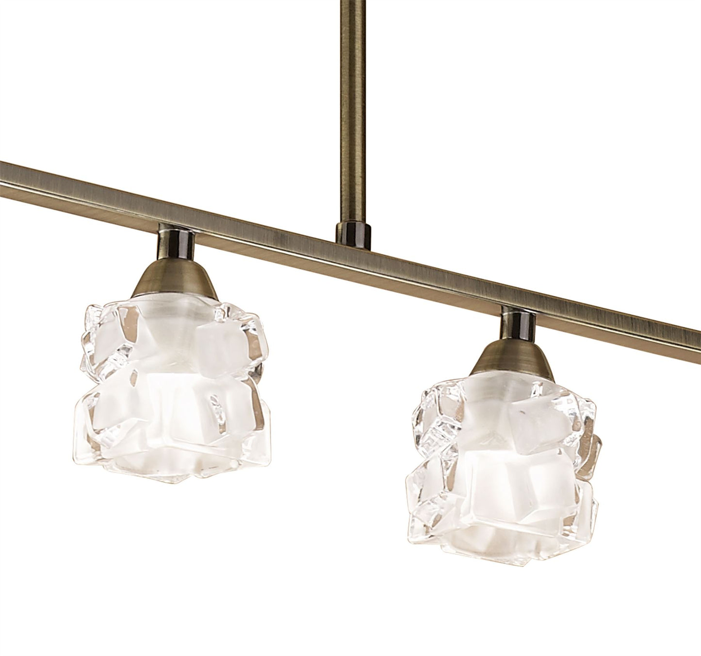 Mantra M1867 Ice Linear Pendant 4 Light G9 ECO Bar, Antique Brass