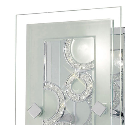 Diyas Destello Wall Light/ Rectangle with Circle Pattern 2 Light G9 Polished Chrome/Crystal Ceiling Light Fitting
