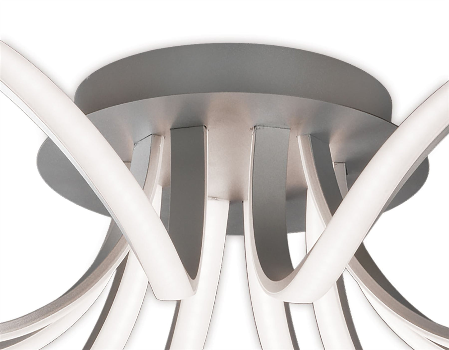 Mantra M5916 Knot Ceiling 74cm Round 5 Looped Arms 60W LED 3000K, 4800lm, Dimmable Silver/Frosted Acrylic/Polished Chrome, 3yrs Warranty - M5916 Ceiling