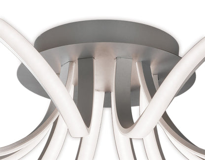Mantra M5916 Knot Ceiling 74cm Round 5 Looped Arms 60W LED 3000K, 4800lm, Dimmable Silver/Frosted Acrylic/Polished Chrome, 3yrs Warranty - M5916 Ceiling