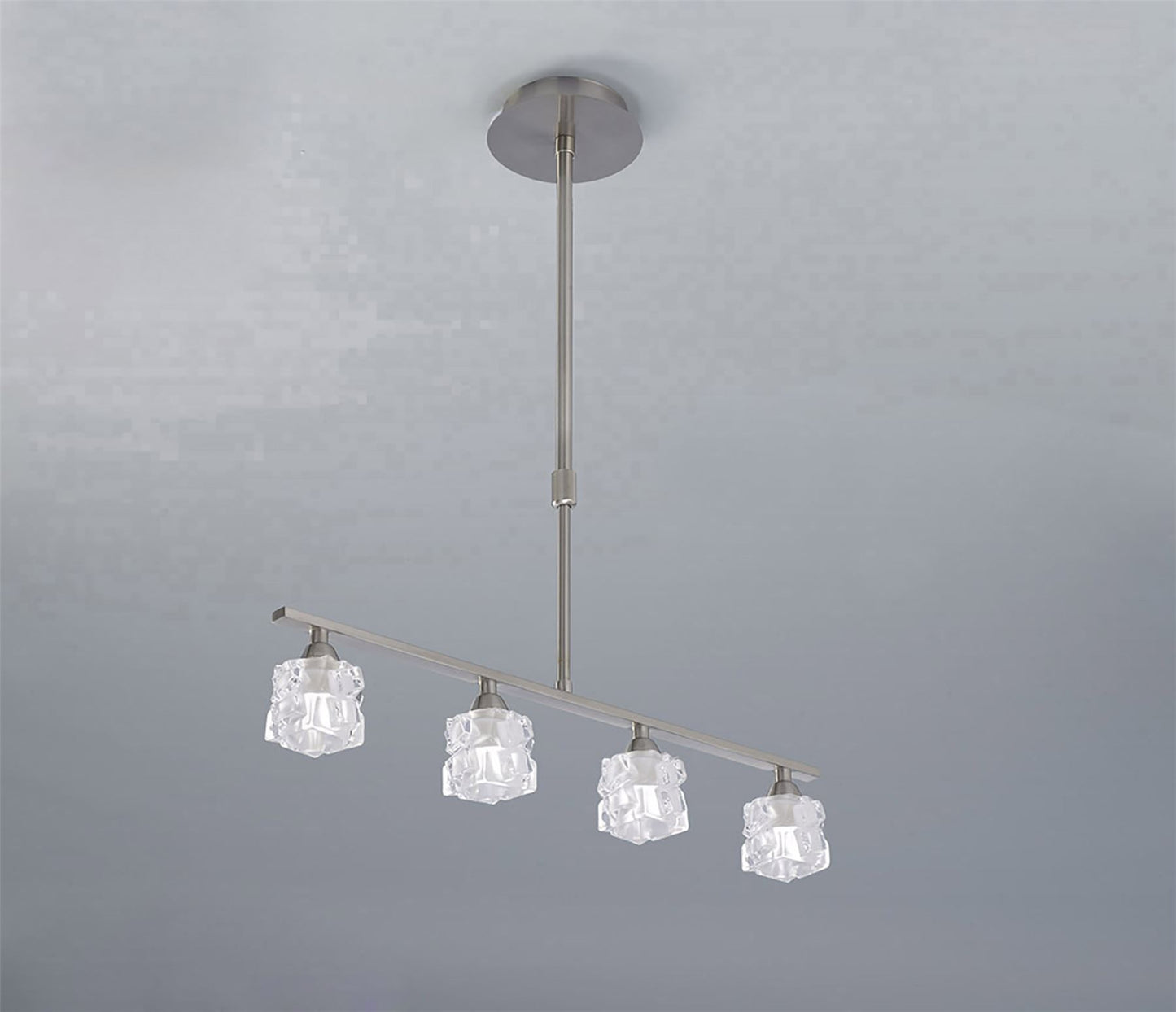 Mantra M1857 Ice Linear Pendant 4 Light G9 ECO Bar, Satin Nickel