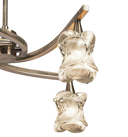 Mantra Rosa 48cm Del Desierto Telescopic Pendant Convertible To Semi Flush 4 Light G9, Antique Brass
